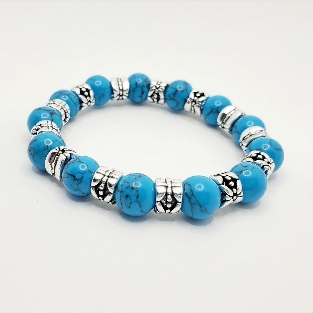 Hand Crafted Tibetan Style Turquoise Bracelet - Picture 6 of 8